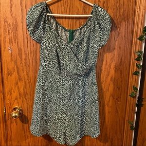 Puff Sleeve Wrap Style Romper